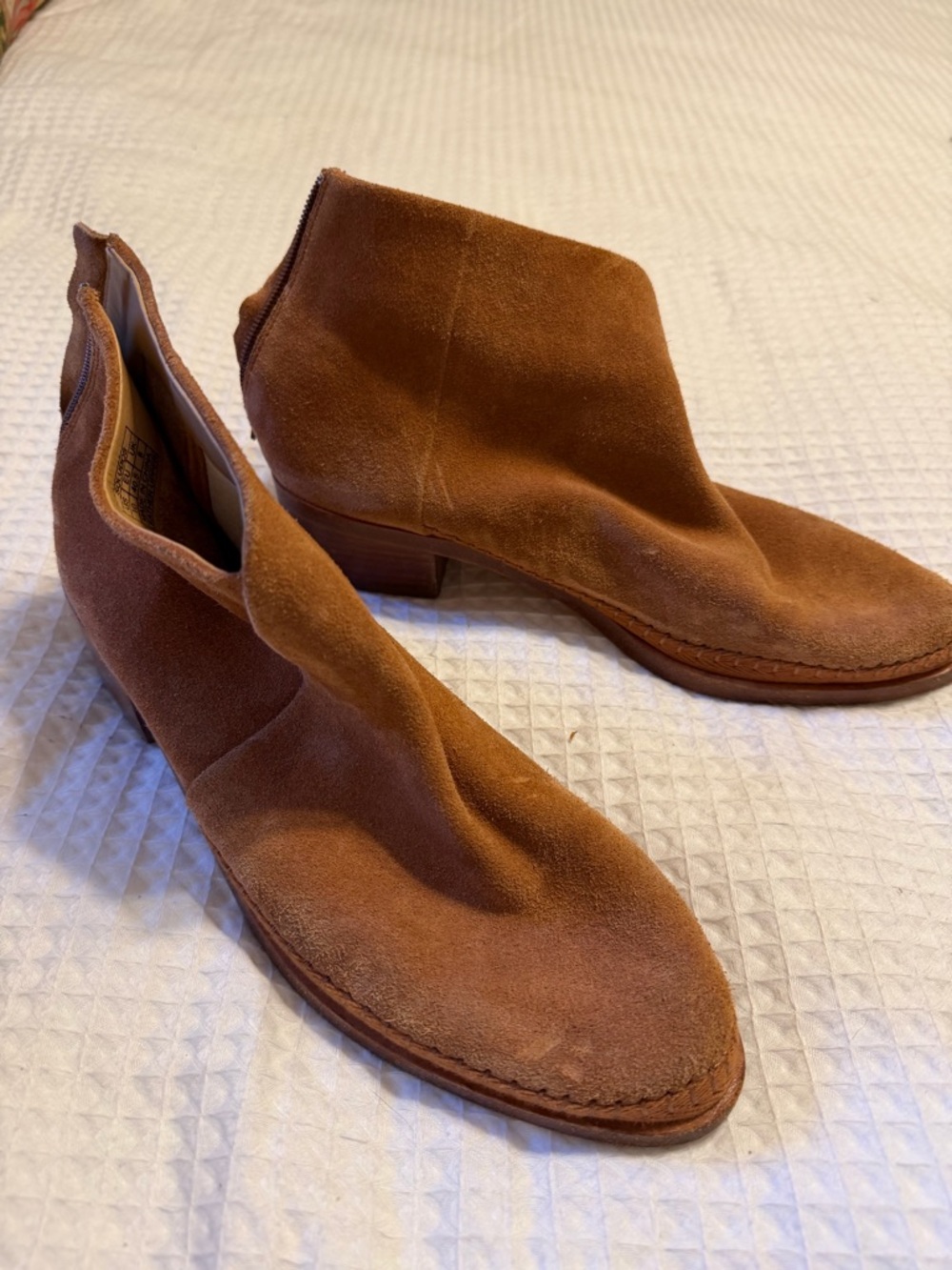Soludos Suede Ankle Boots in Warm Cognac